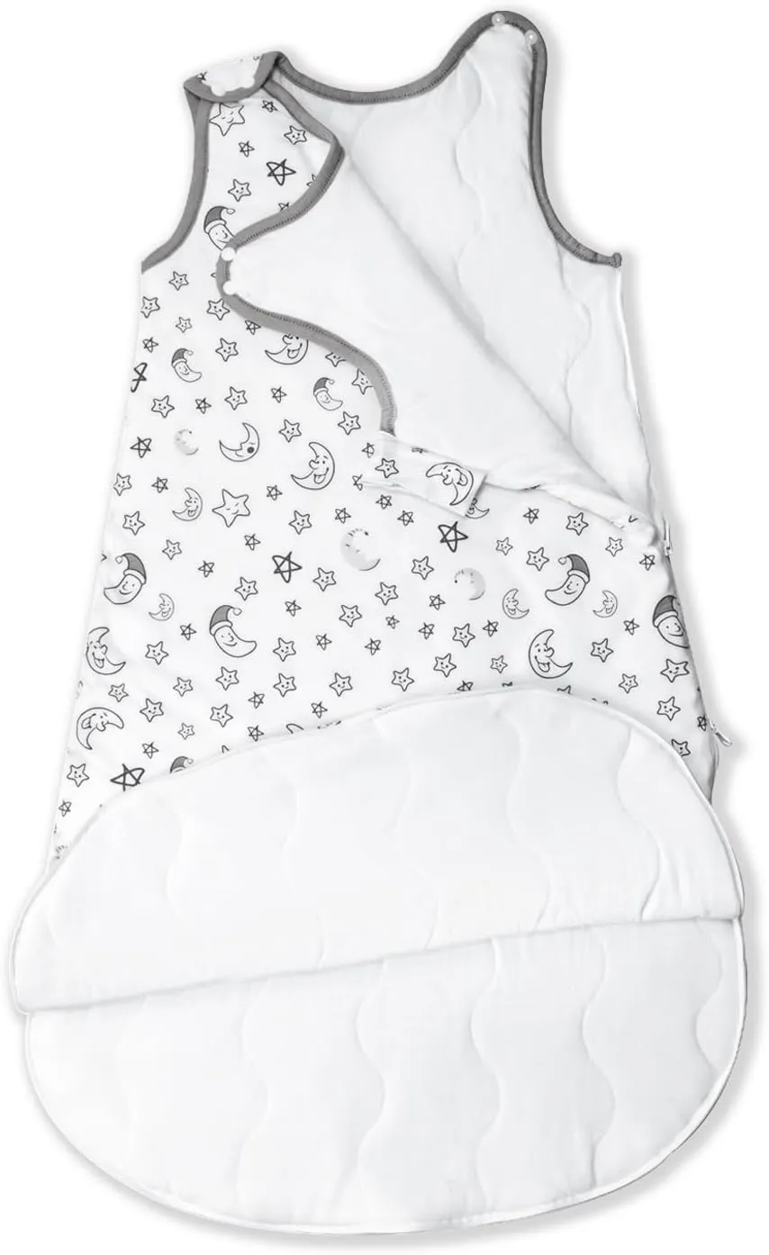 100% Cotton Baby Sleep Sack 1.5 Tog, Soft Newborn Sleeping Bag, Infant & Toddler Wearable Blanket for Boys & Girls 0-6 Months, 2-Way Zipper Sleepsack (Size S)