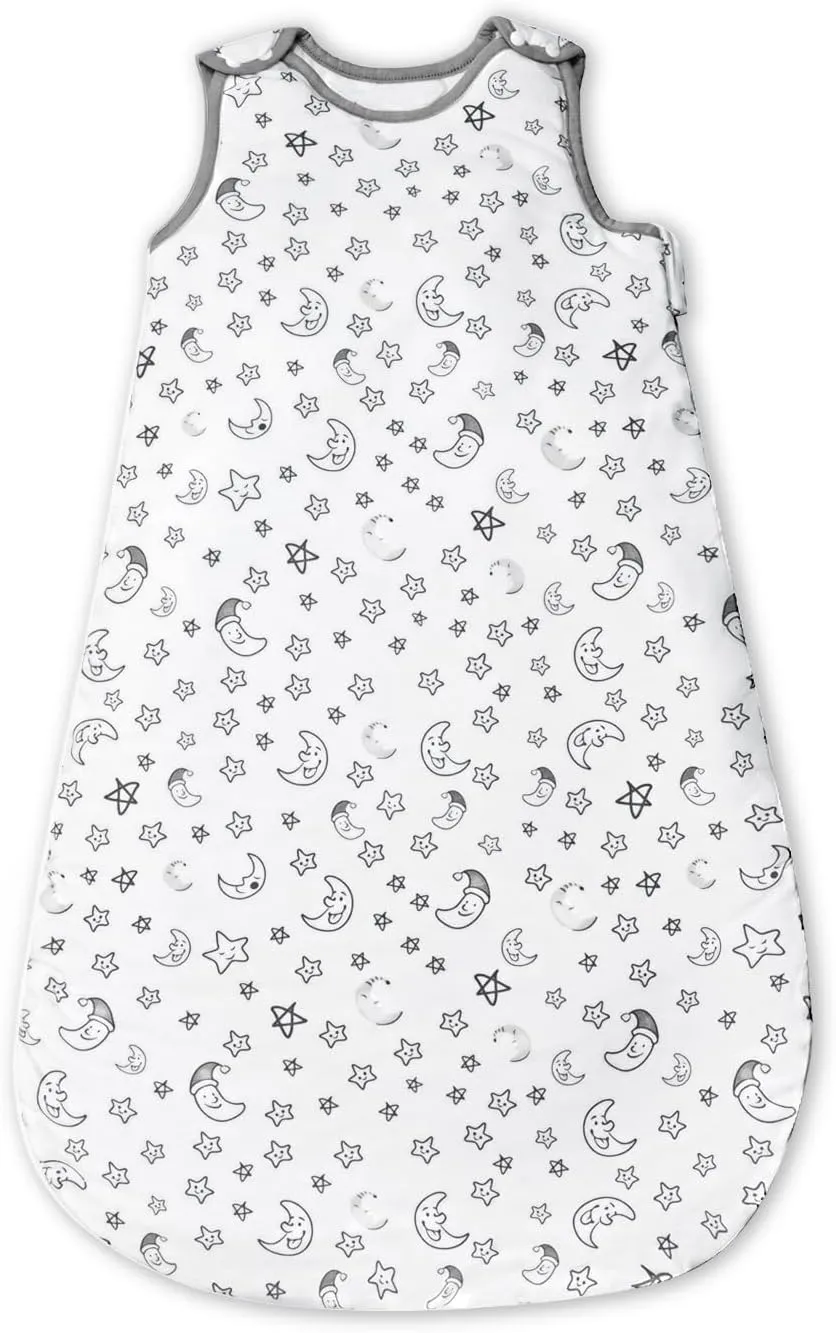 100% Cotton Baby Sleep Sack 1.5 Tog, Soft Newborn Sleeping Bag, Infant & Toddler Wearable Blanket for Boys & Girls 0-6 Months, 2-Way Zipper Sleepsack (Size S)