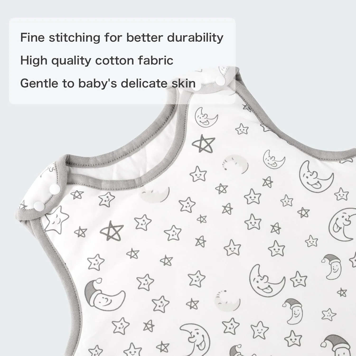 100% Cotton Baby Sleep Sack 1.5 Tog, Soft Newborn Sleeping Bag, Infant & Toddler Wearable Blanket for Boys & Girls 0-6 Months, 2-Way Zipper Sleepsack (Size S)