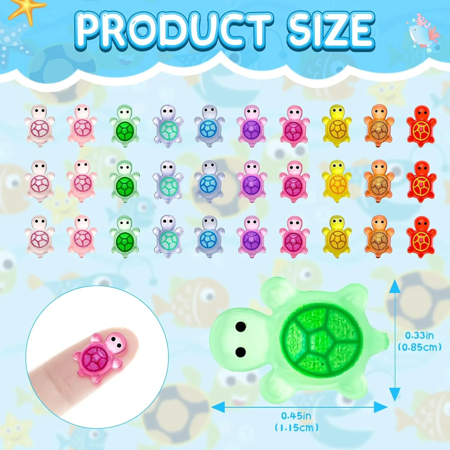1000 PCS Mini Resin Turtles Luminous Miniatures Tiny Turtles Small Cute Turtle Figurines Glow in The Dark Crafts Decoration for Fairy Garden Micro Landscape Dollhouse