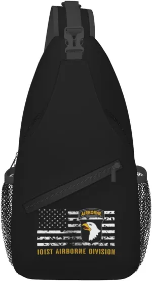 101st Airborne Division (Distressed Flag) Crossbody Bags For Women Men Chest Backpack Gym Shoulder Bag Travel Outdoor Sports Casual Crossbody Bags