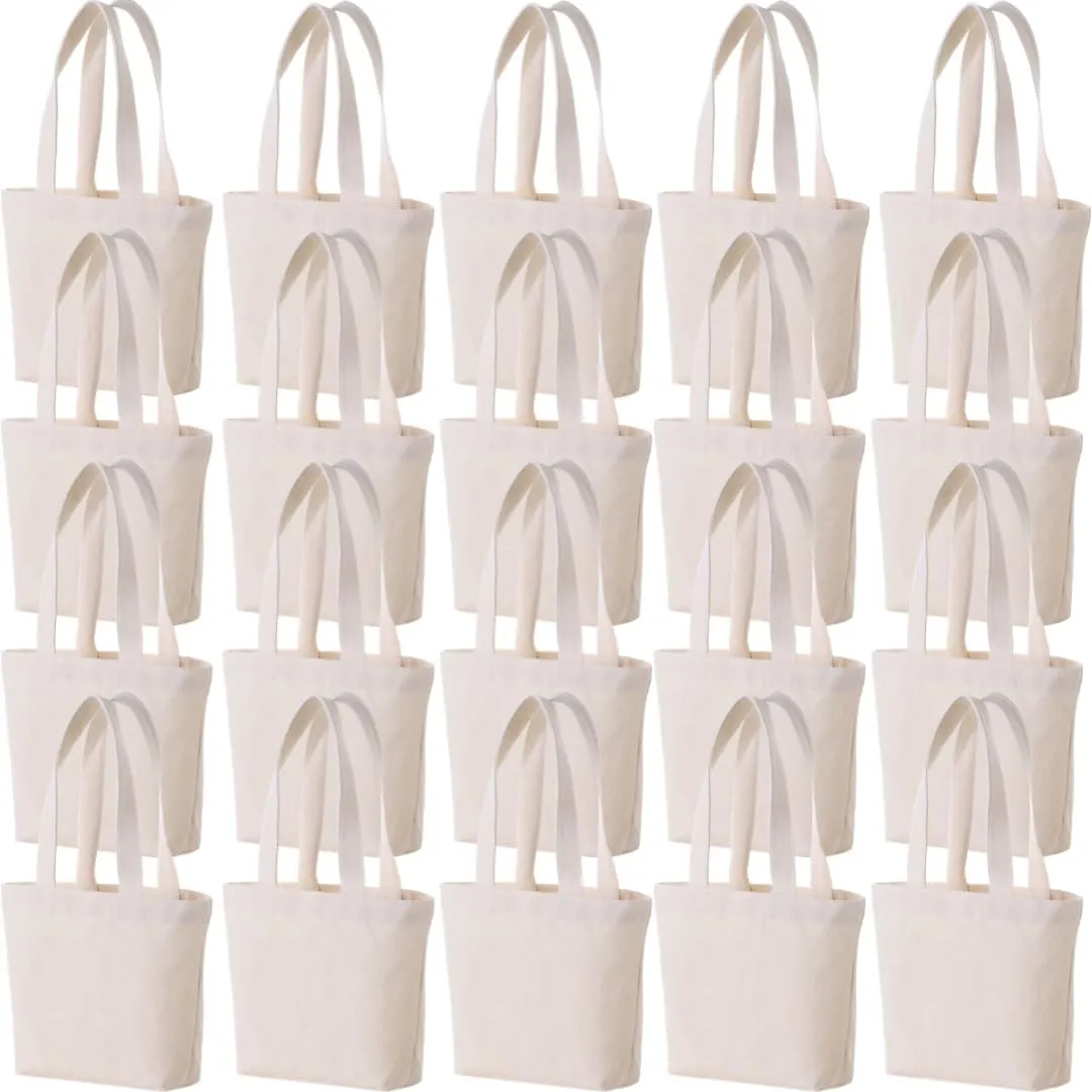 1083 Inch Canvas Tote Bags for Kids - Mini Gift Bags for Painting & Crafts