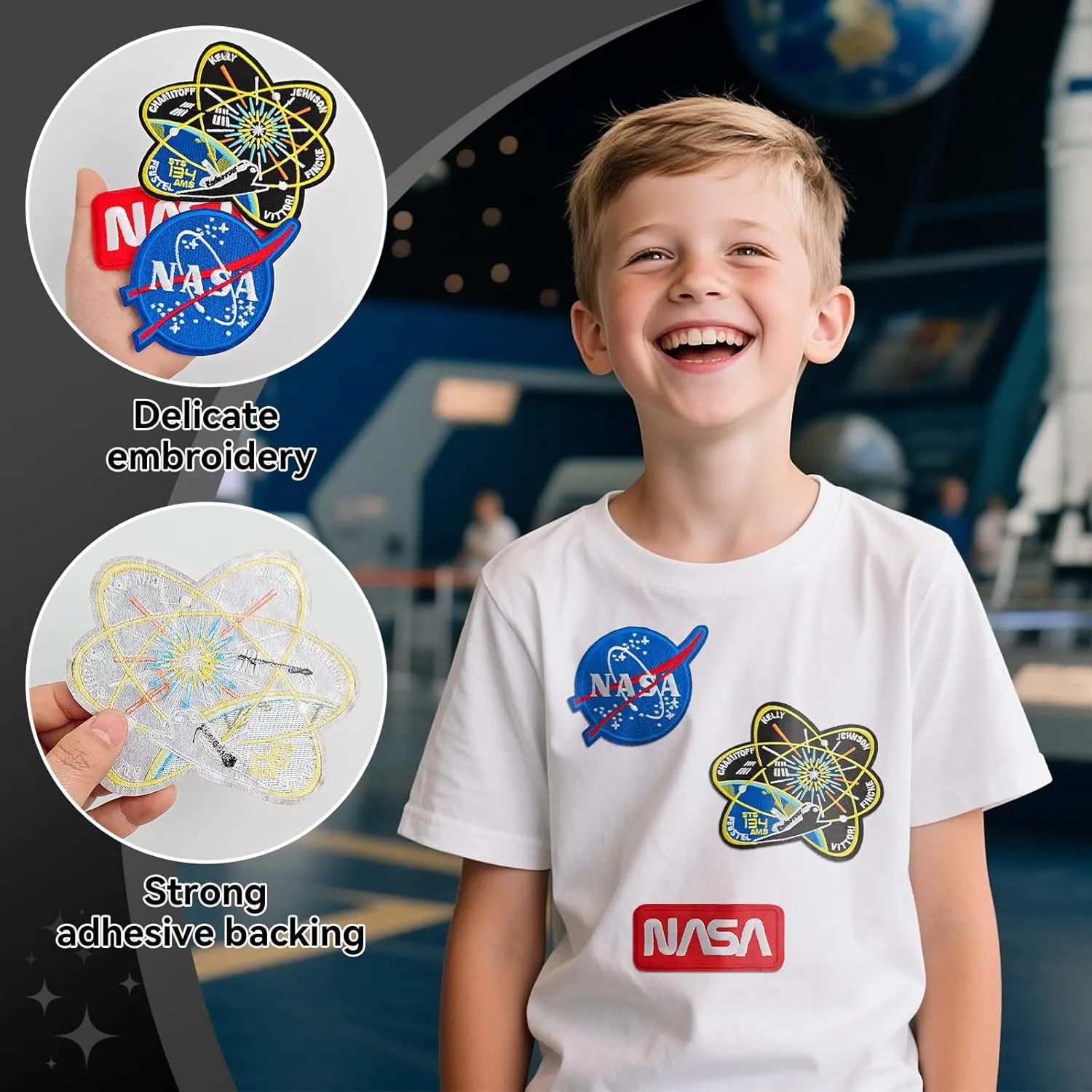 11PCS NASA Iron on Patches, Space Patches Embroidered Iron-on/Sew-on Applique for Clothes, Hat, Backpack, Jeans, Jacket, Stocking and More