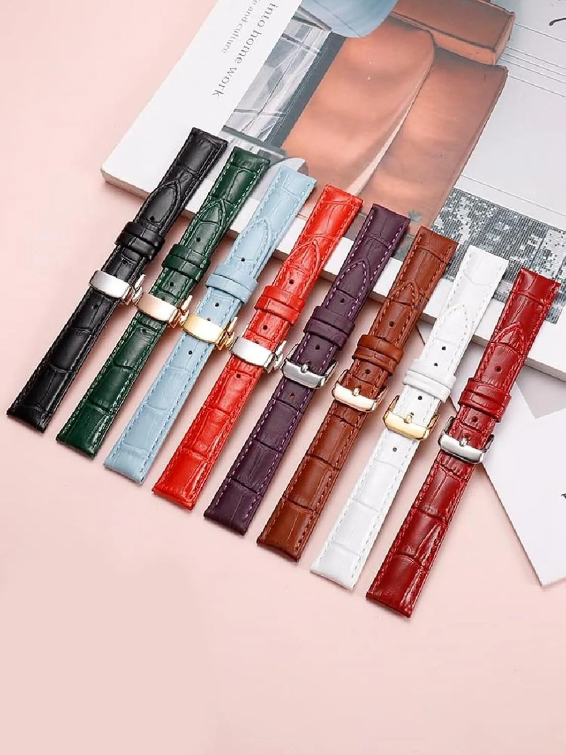 12-22mm Watch Strap White Leather for Women