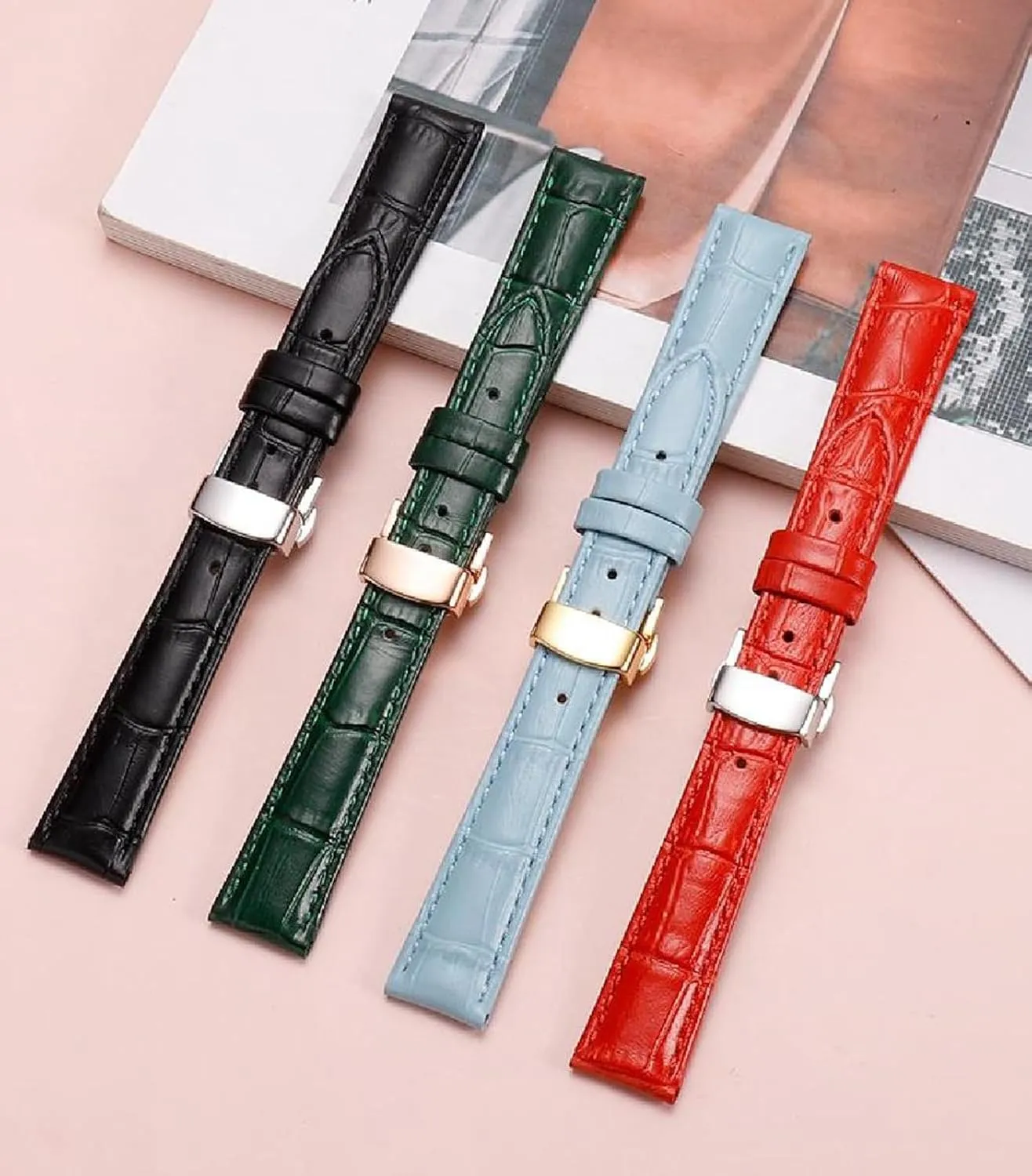 12-22mm Watch Strap White Leather for Women