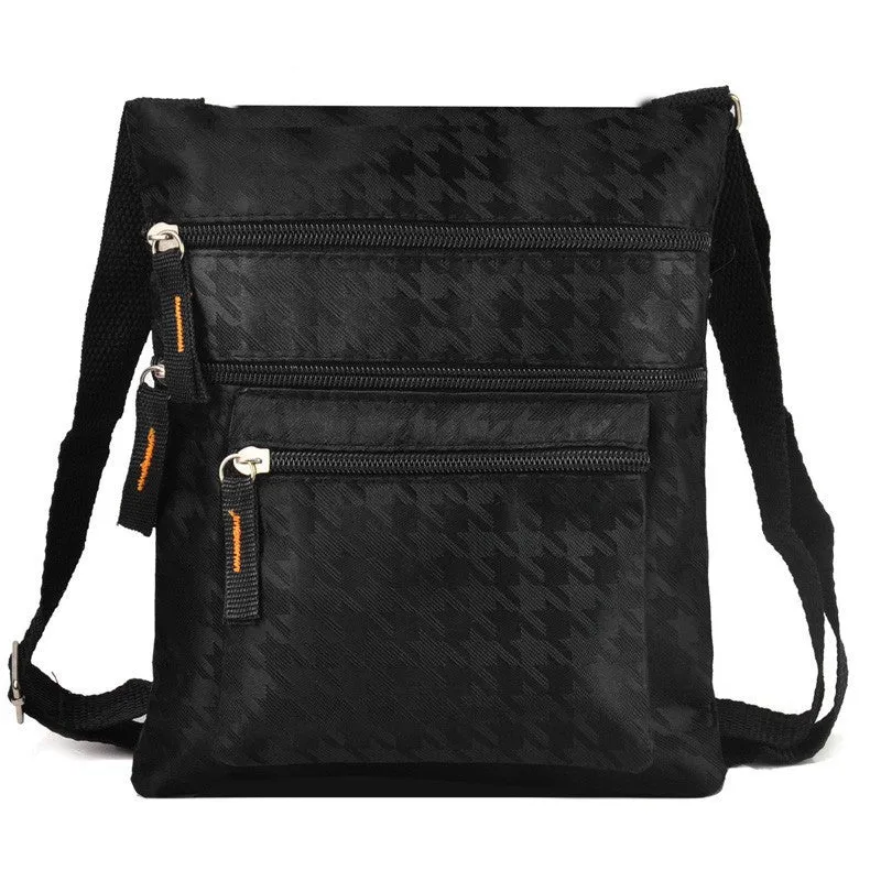 19.5*22.5cm Black and Brown 2 Color Fashion Denim Thread Pattern Bag Men Men's travel bags Purse QQ1895