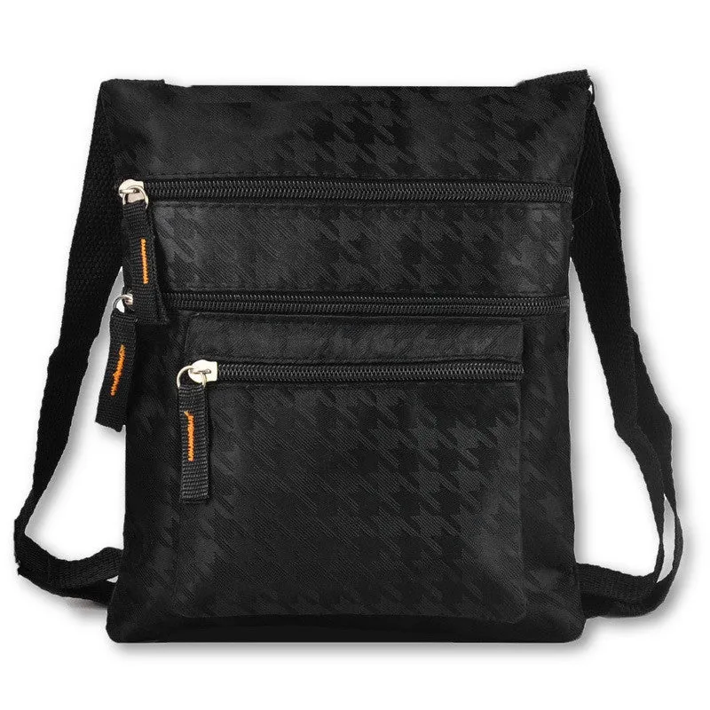 19.5*22.5cm Black and Brown 2 Color Fashion Denim Thread Pattern Bag Men Men's travel bags Purse QQ1895