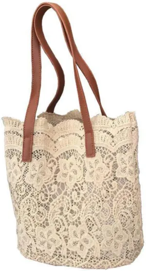 1Pc Elegant Lace Embroidery Shoulder Bag All Match Stylish Tote for Dates Chic Design Versatile Crossbody for Women