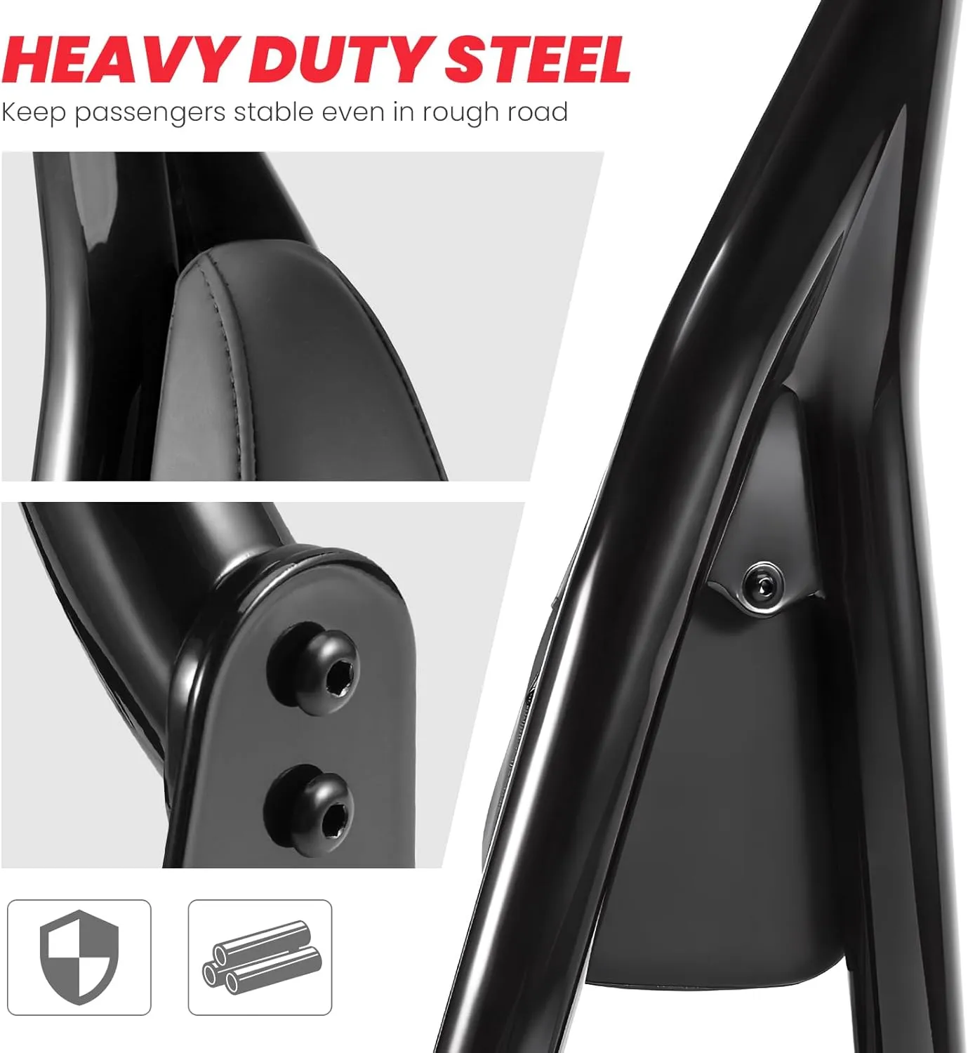 2018-2024 Low Rider Sport Glide Passenger Backrest Sissy Bar compatible with Harley Davidson Softail FXLR FXLRS FXLRST FXRST FLSB 26" Tall Quick Release Pointed Sissy Bar w/Docking kit