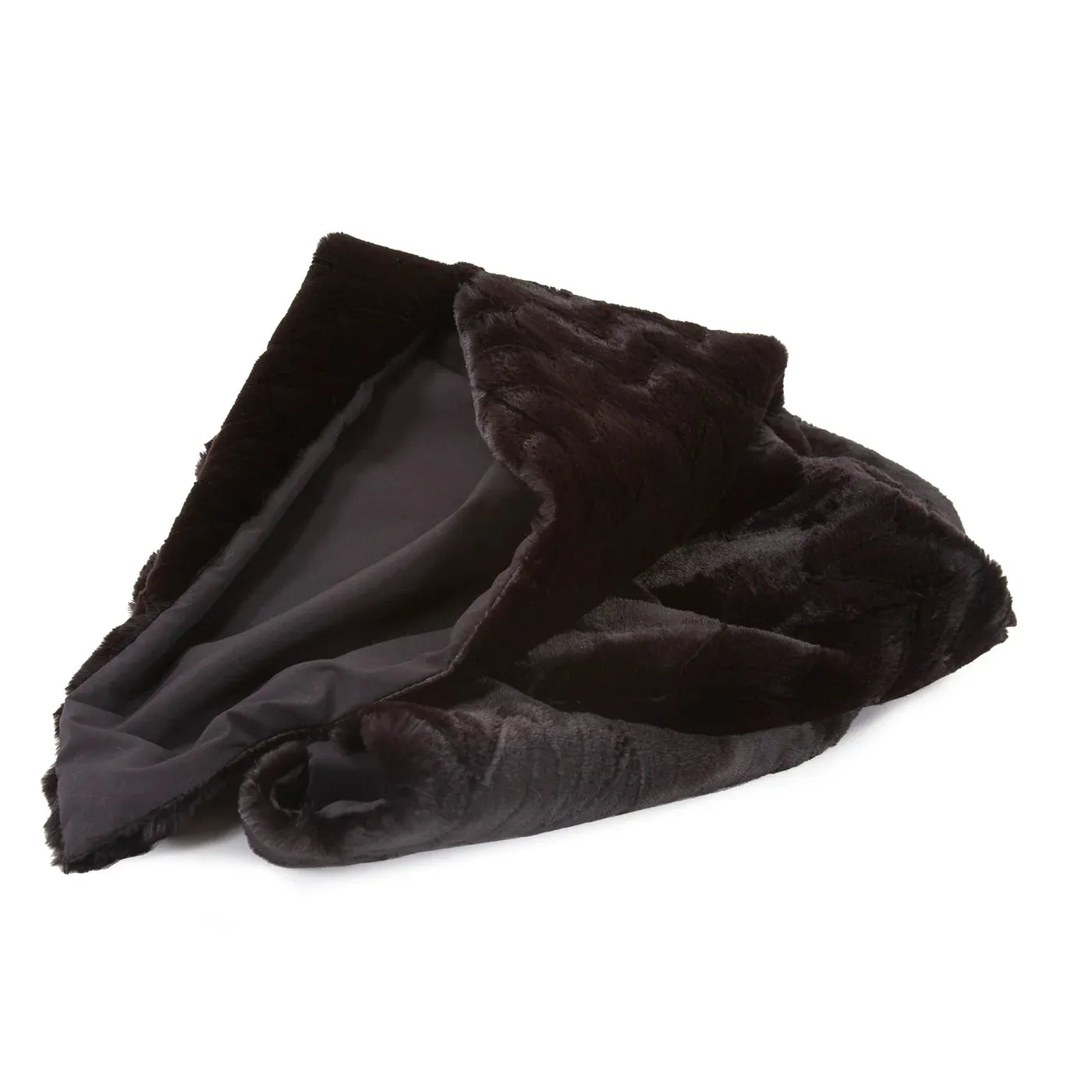 20" Faux Fur Angora Ebony Down Pillow