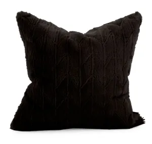 20" Faux Fur Angora Ebony Down Pillow