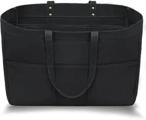 21.6" Large Canvas Tote Bag for Women with Multi-pockets and Laptop Sleeve Utility Tote Bag Big Everything Bags