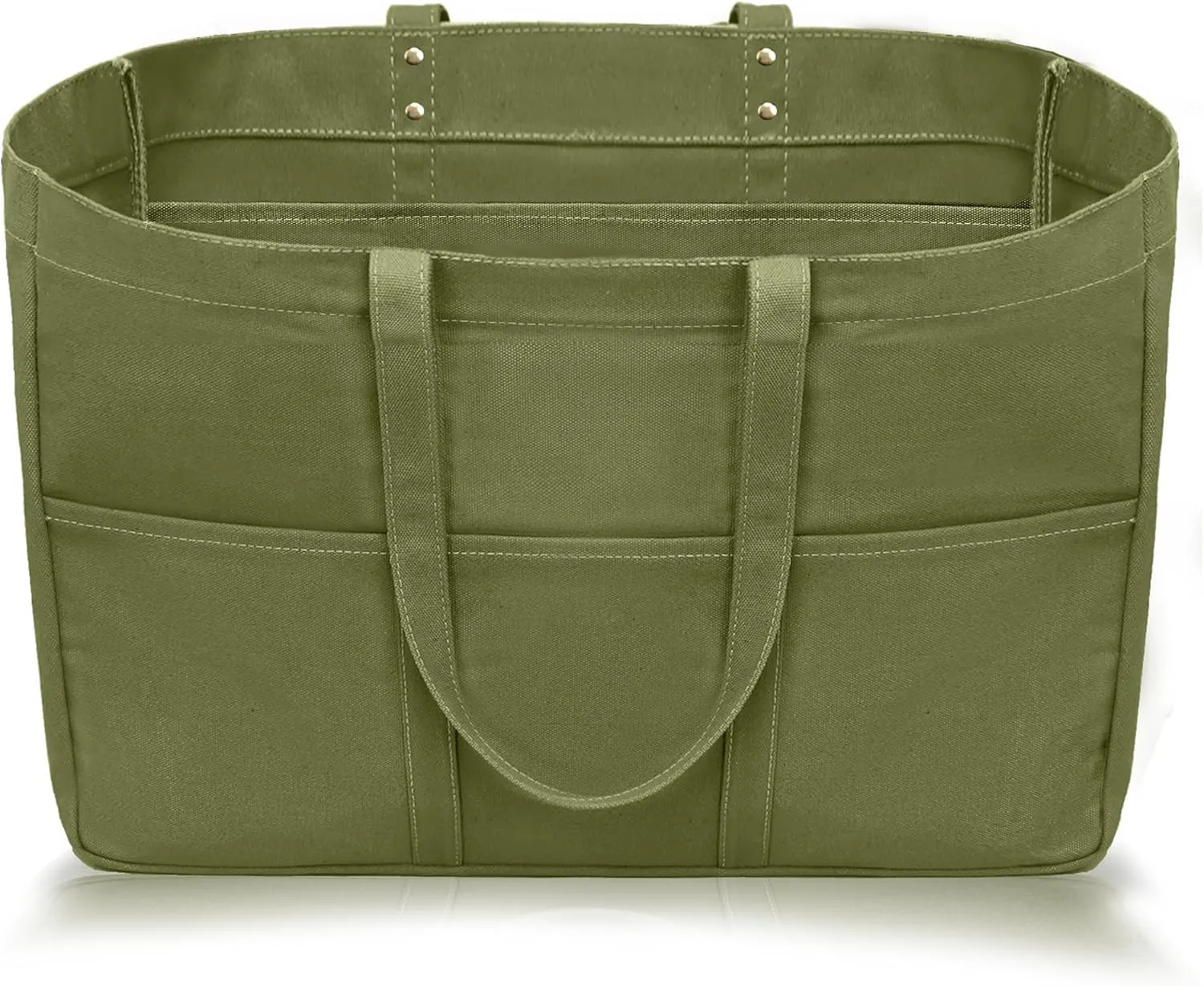 21.6" Large Canvas Tote Bag for Women with Multi-pockets and Laptop Sleeve Utility Tote Bag Big Everything Bags