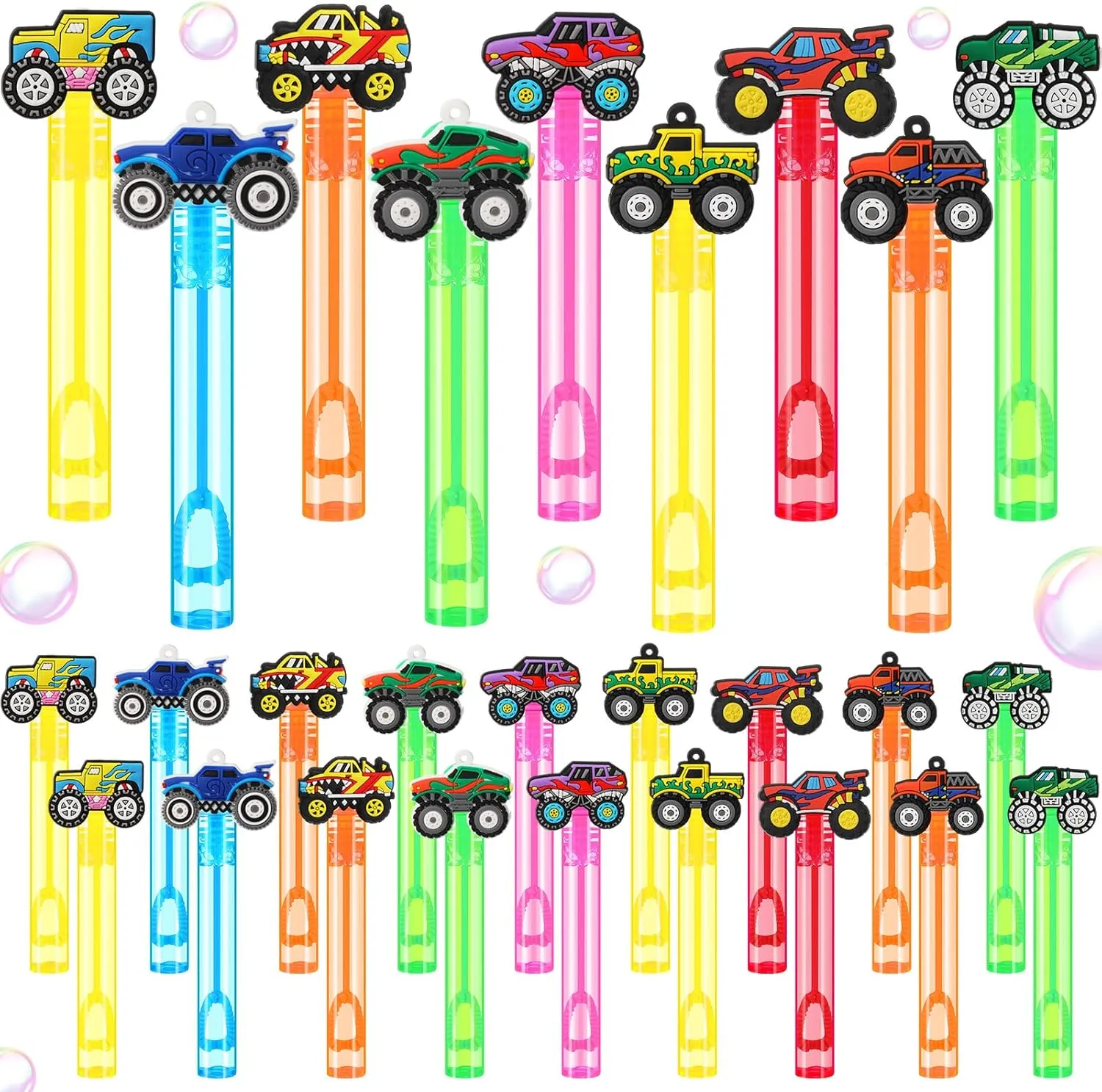 27 Pcs Mini Truck Wands Truck Party Favors 0.2 oz Excavator Digger Party Bubble Maker Classroom Prizes Goodie Bags Stuffer for Birthday Supplies Gift
