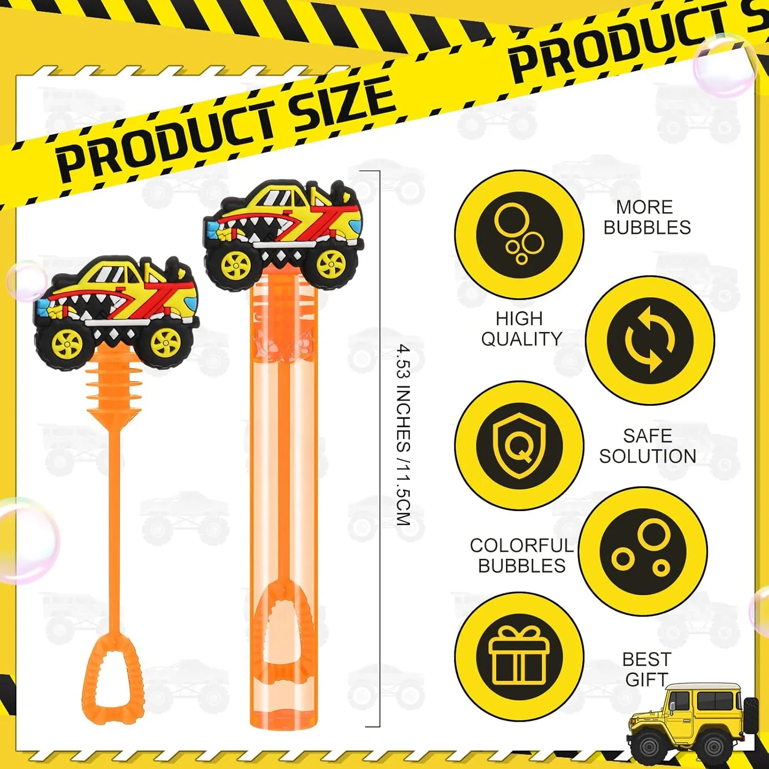 27 Pcs Mini Truck Wands Truck Party Favors 0.2 oz Excavator Digger Party Bubble Maker Classroom Prizes Goodie Bags Stuffer for Birthday Supplies Gift