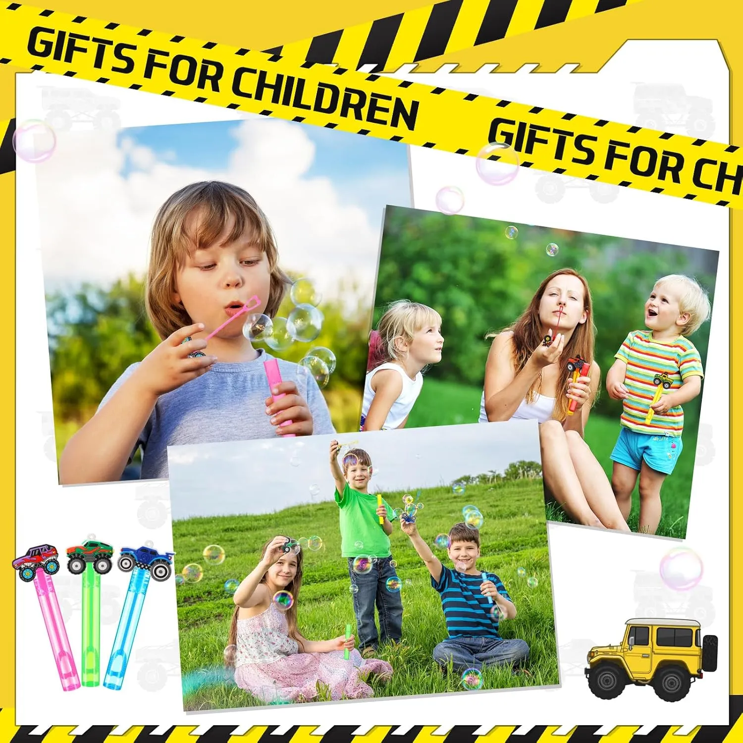 27 Pcs Mini Truck Wands Truck Party Favors 0.2 oz Excavator Digger Party Bubble Maker Classroom Prizes Goodie Bags Stuffer for Birthday Supplies Gift