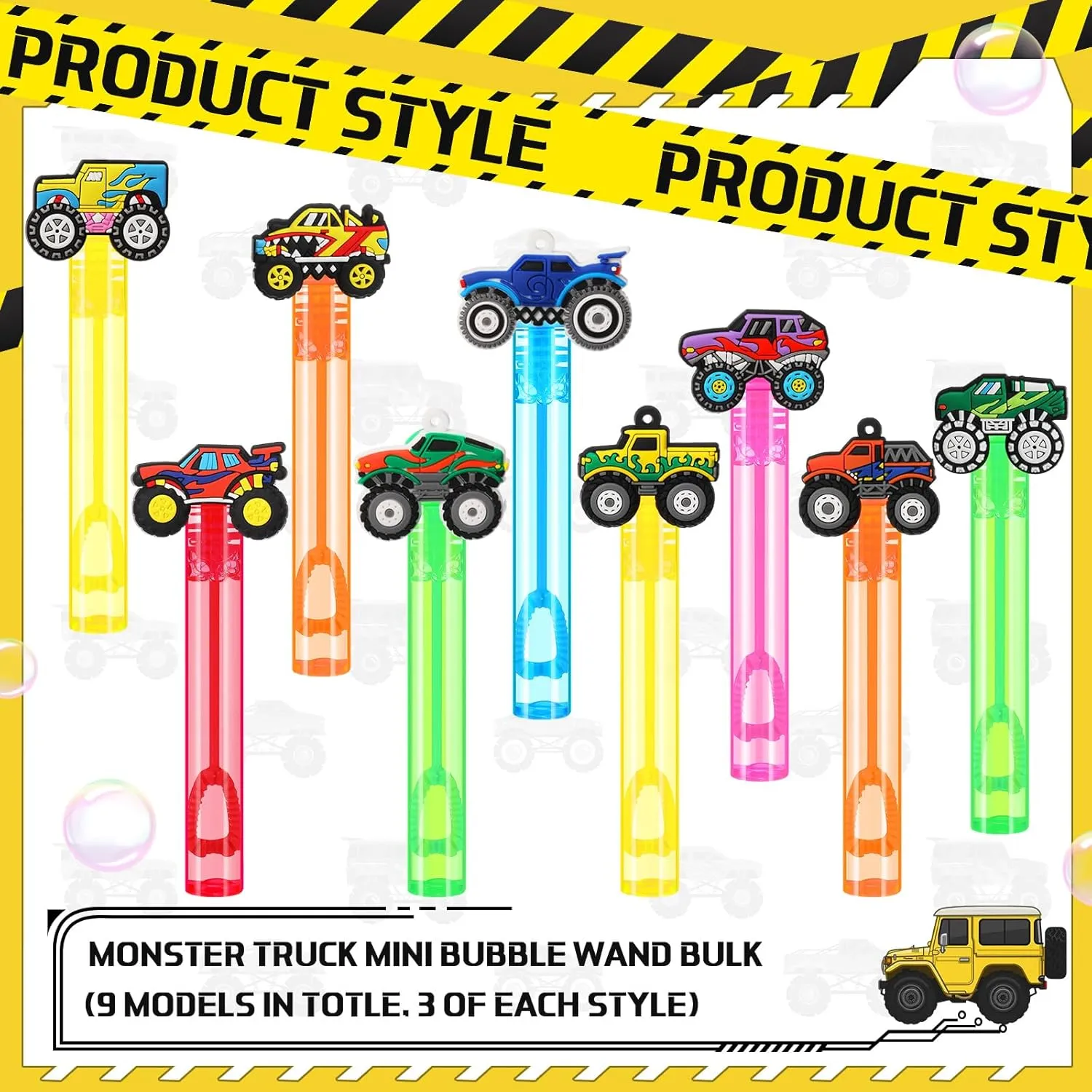 27 Pcs Mini Truck Wands Truck Party Favors 0.2 oz Excavator Digger Party Bubble Maker Classroom Prizes Goodie Bags Stuffer for Birthday Supplies Gift