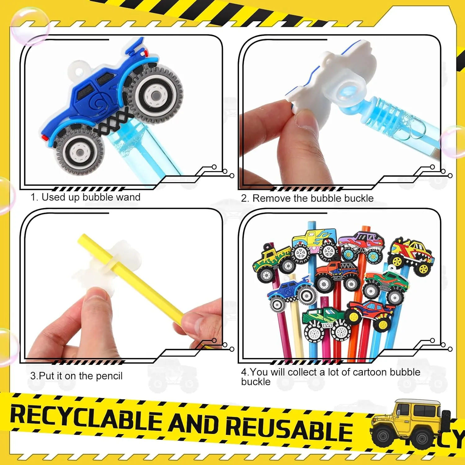 27 Pcs Mini Truck Wands Truck Party Favors 0.2 oz Excavator Digger Party Bubble Maker Classroom Prizes Goodie Bags Stuffer for Birthday Supplies Gift