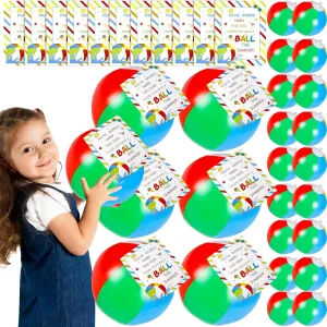 48 PCS End of Year Gifts for Students Summer Beach Balls Bulk Hawaiian Luau Party Decorations with 24 Pcs Gift Cards End of Year Student Gifts from Teacher