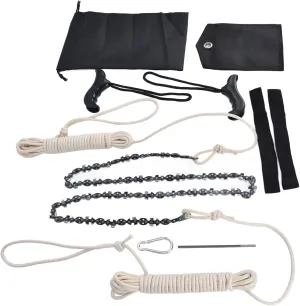 48in High Reach Tree Hand Rope Chain Saw, 64 Sections 62 Teeth Survival Saw with Storage Bag, Easily Fast Branches Cut Logging, for Camping Backpacking Hiking