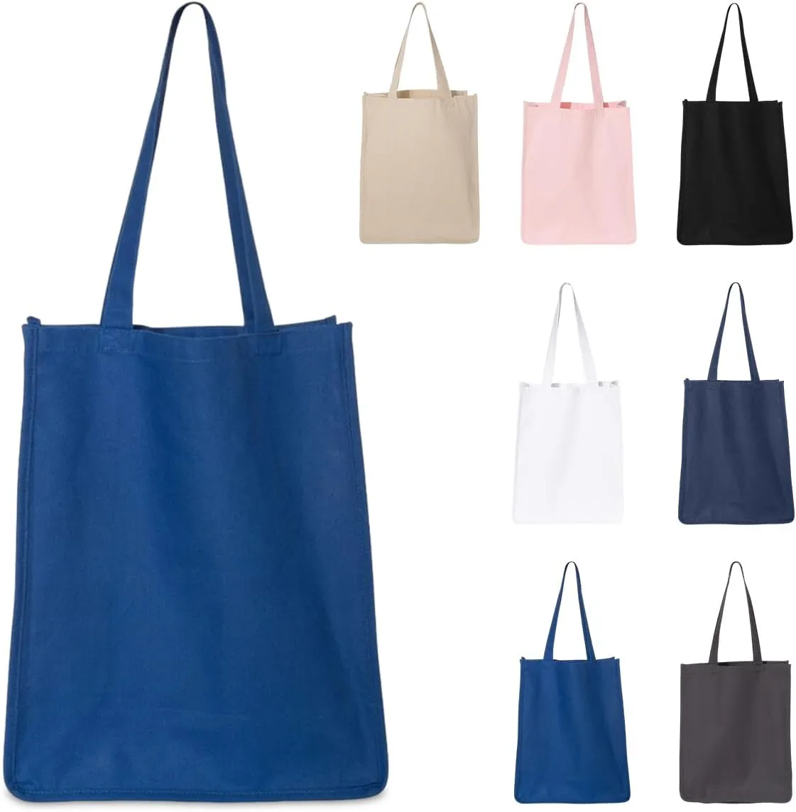 5 | 6 | 12 | 24 | 48 | 192 | 100% Heavy Cotton Canvas 27L Jumbo Shopping Gusset Tote Bag