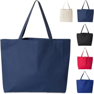 5 | 6 | 12 | 24 | 48 | 192 Isabella Blank Cotton Canvas Large Reusable Grocery Tote Bags