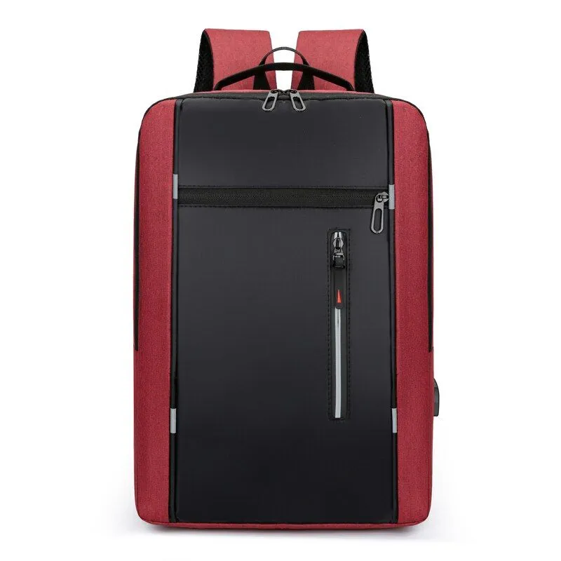 A 15.6 Inch Men's Business Casual Computer Bag Multi-pocket Large Capacity Usb Portable Charging Shoulder Backpack