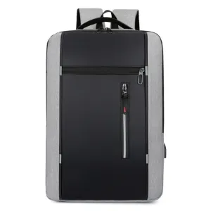 A 15.6 Inch Men's Business Casual Computer Bag Multi-pocket Large Capacity Usb Portable Charging Shoulder Backpack