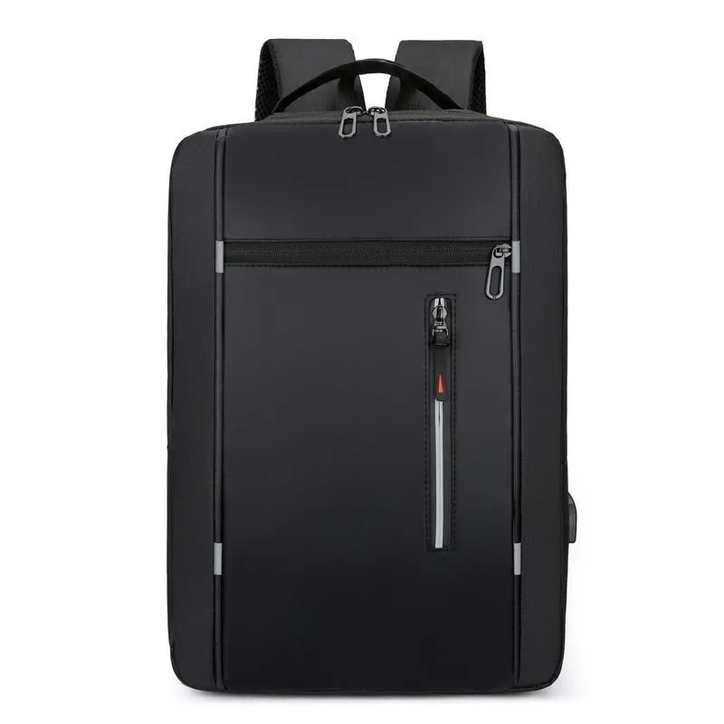 A 15.6 Inch Men's Business Casual Computer Bag Multi-pocket Large Capacity Usb Portable Charging Shoulder Backpack