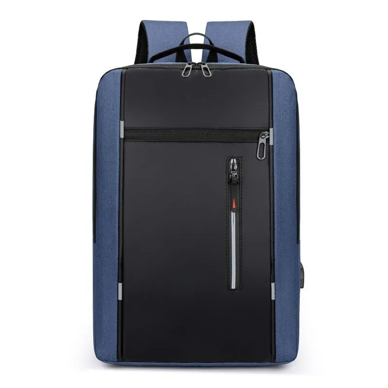 A 15.6 Inch Men's Business Casual Computer Bag Multi-pocket Large Capacity Usb Portable Charging Shoulder Backpack