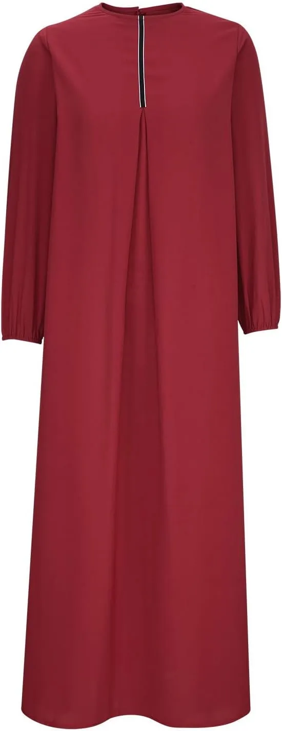Abayas for Women Muslim Dubai Dress Loose Fit Long Islamic Kaftan Robe Maxi Length Arabic Robes Eid Prayer Clothes