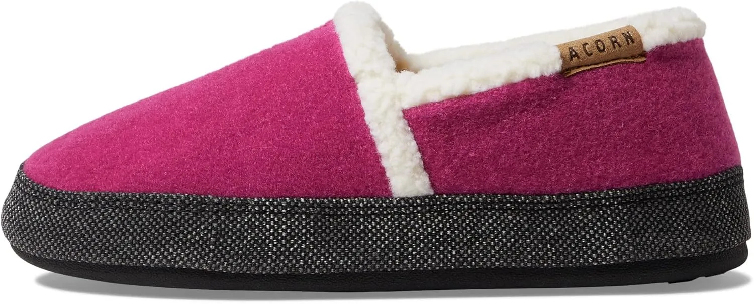 Acorn Women's All-Season Recycled Berber Madison Moc Slippers, Faux Fur Moc Toe, Solid, Bow, US Women's Size