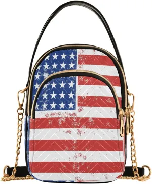 ALAZA Chain Crossbody Bags for Women Quilted Shoulder Crossbody Handbags Travel Cross Body Cell Phone Purses Bags