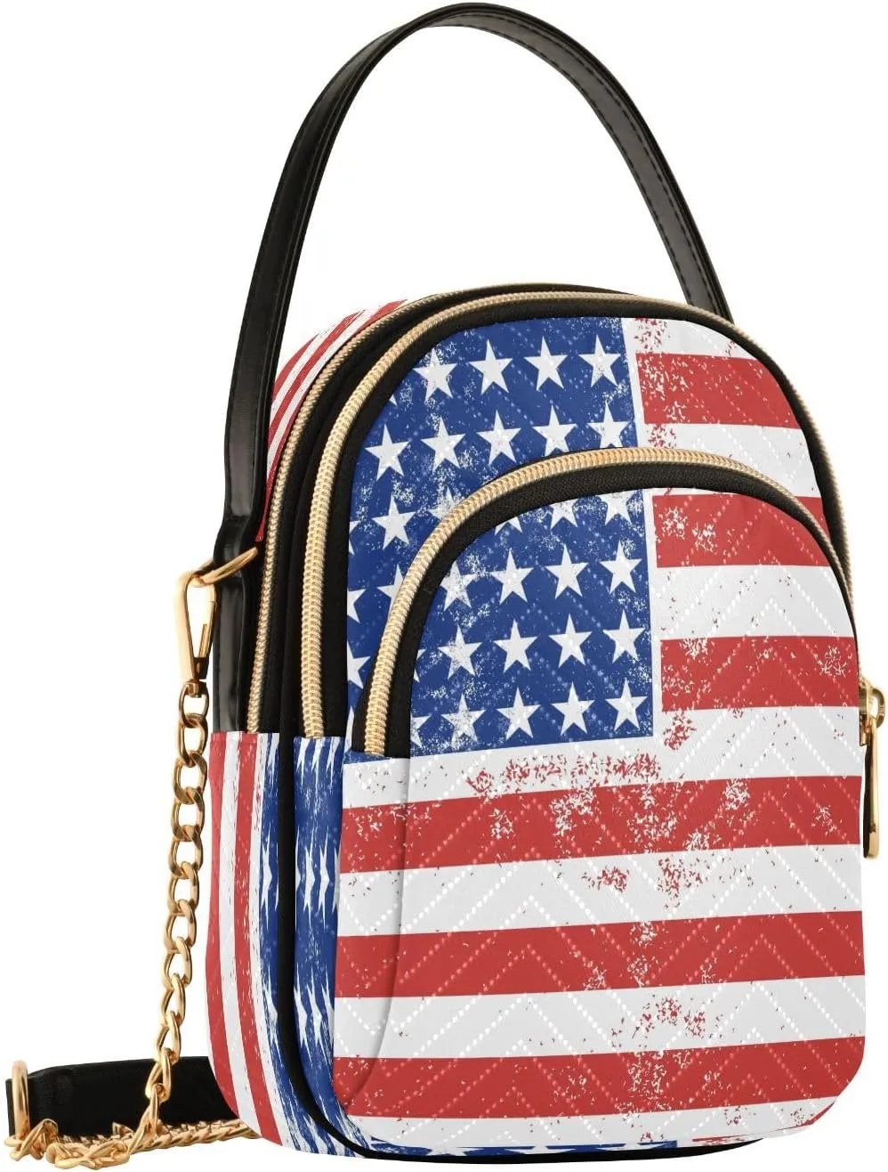 ALAZA Chain Crossbody Bags for Women Quilted Shoulder Crossbody Handbags Travel Cross Body Cell Phone Purses Bags