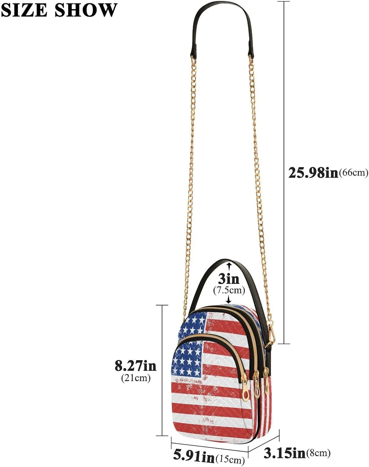 ALAZA Chain Crossbody Bags for Women Quilted Shoulder Crossbody Handbags Travel Cross Body Cell Phone Purses Bags
