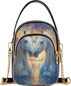 ALAZA Quilted Crossbody Bags for Women,Horse (85) Women's Crossbody Handbags Small Travel Purses Phone Bag