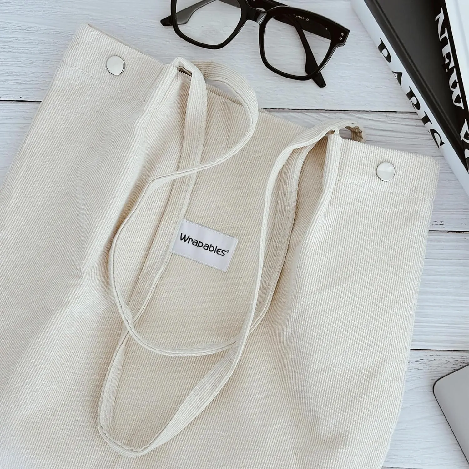 allydrew Corduroy Tote Bag, Casual Everyday Shoulder Handbag