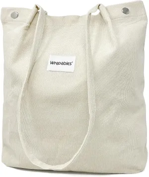 allydrew Corduroy Tote Bag, Casual Everyday Shoulder Handbag