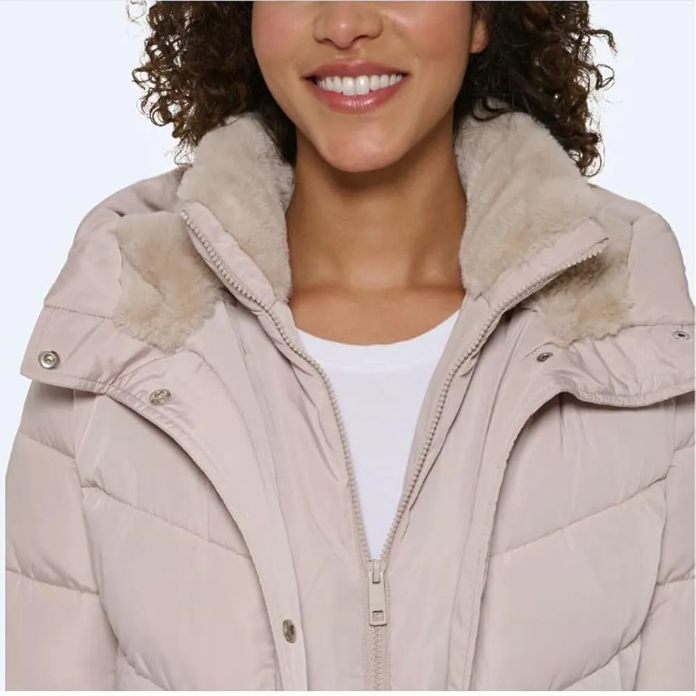 Andrew Marc Women's Mixed Media Hooded Puffer Jacket