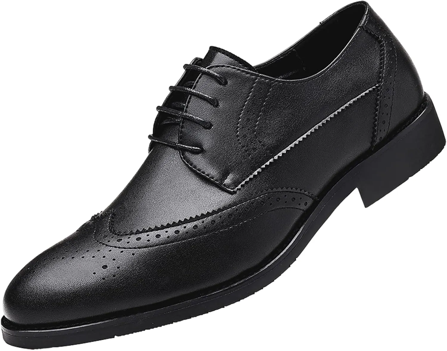 ANUFER Men's Elegant Wingtip Brogue Spectator Shoes Patchwork Derby Lace Up Dress Shoes