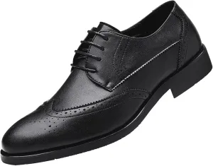ANUFER Men's Elegant Wingtip Brogue Spectator Shoes Patchwork Derby Lace Up Dress Shoes