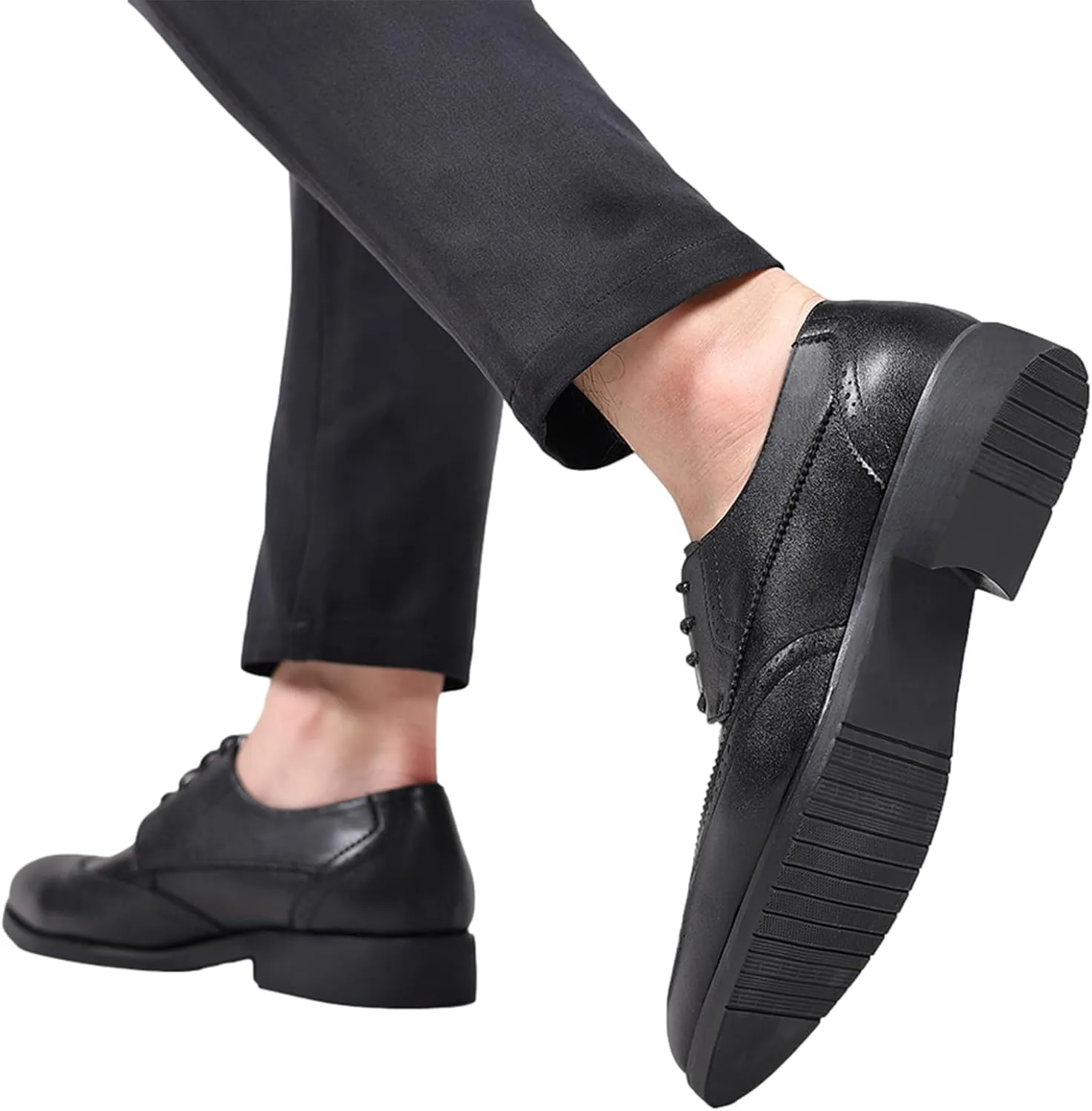 ANUFER Men's Elegant Wingtip Brogue Spectator Shoes Patchwork Derby Lace Up Dress Shoes