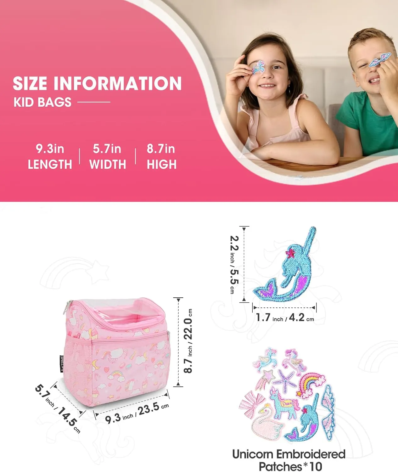 ANZOME Kids Bike Basket with Shoulder Strap, Bicycle Basket with 10 Stickers, Waterproof Front Handlebar Bag, Kids Bike Accessories Gift for Girls Boys, Fits Most Bicycles, Scooter, Tricycle