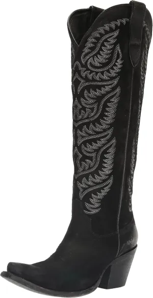 ARIAT Womens Laramie Stretchfit Embroidered Snip Toe Casual Boots Over the Knee Low Heel 1-2" - Red