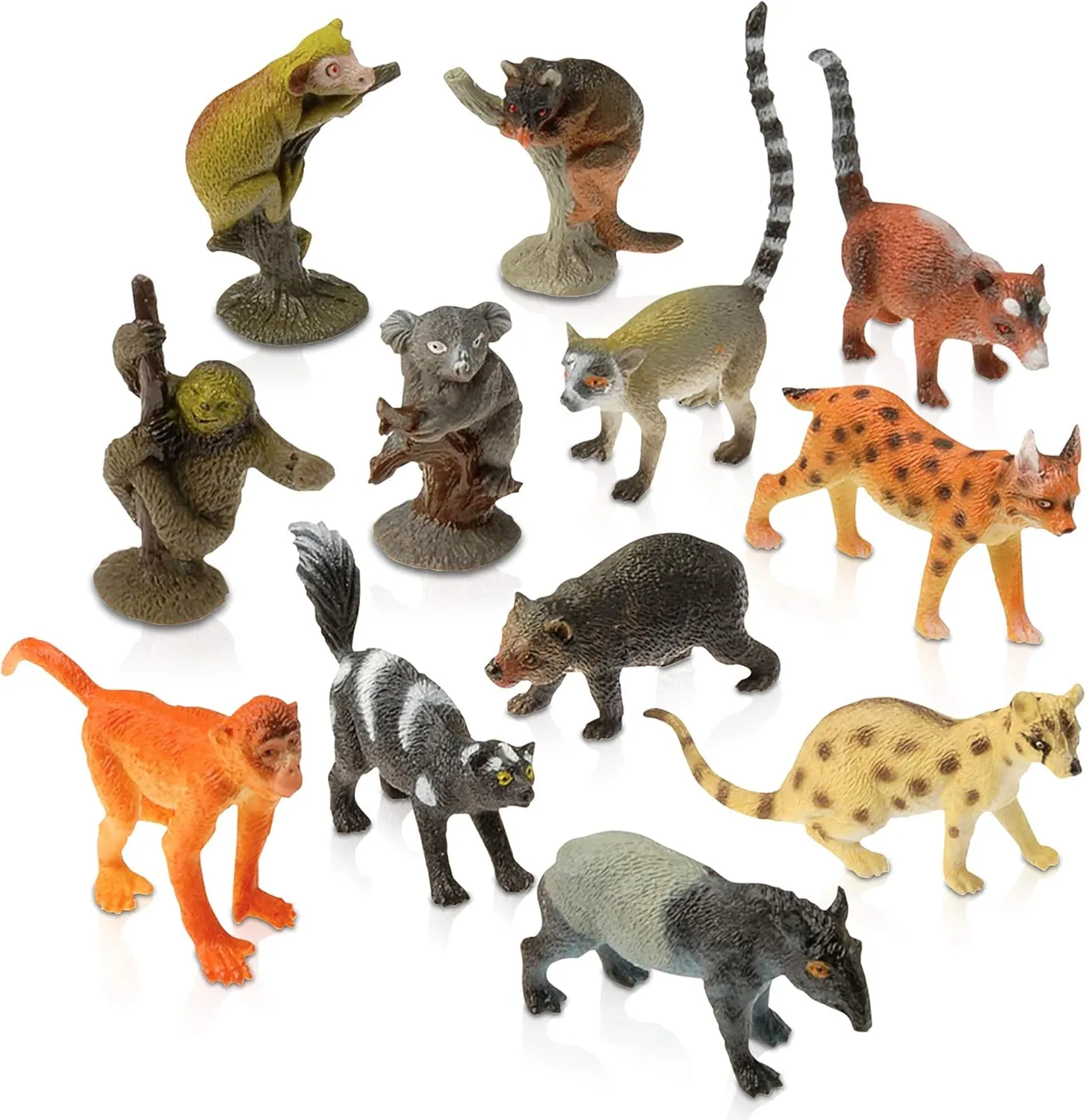 ArtCreativity Rainforest Figurines Toys Set - 12 Pack - Mini Plastic Jungle Rain Forest Figures for Kids and Toddlers - Birthday Party Favors, Giveaways, Goody Bag Fillers, for Boys and Girls