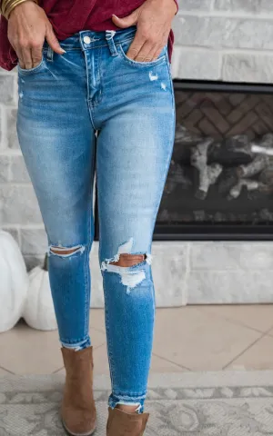 At this Runway High Rise Crop Skinny Denim Jeans | Vervet
