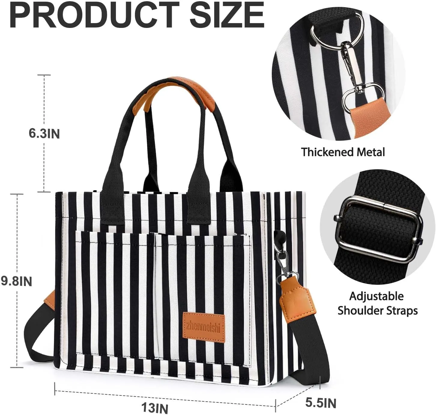 Ayieyill Canvas Tote Bag for Women with Pockets Crossbody Bag Tote Shoulder Handbags Casual Work Bags Everything Tote Bag