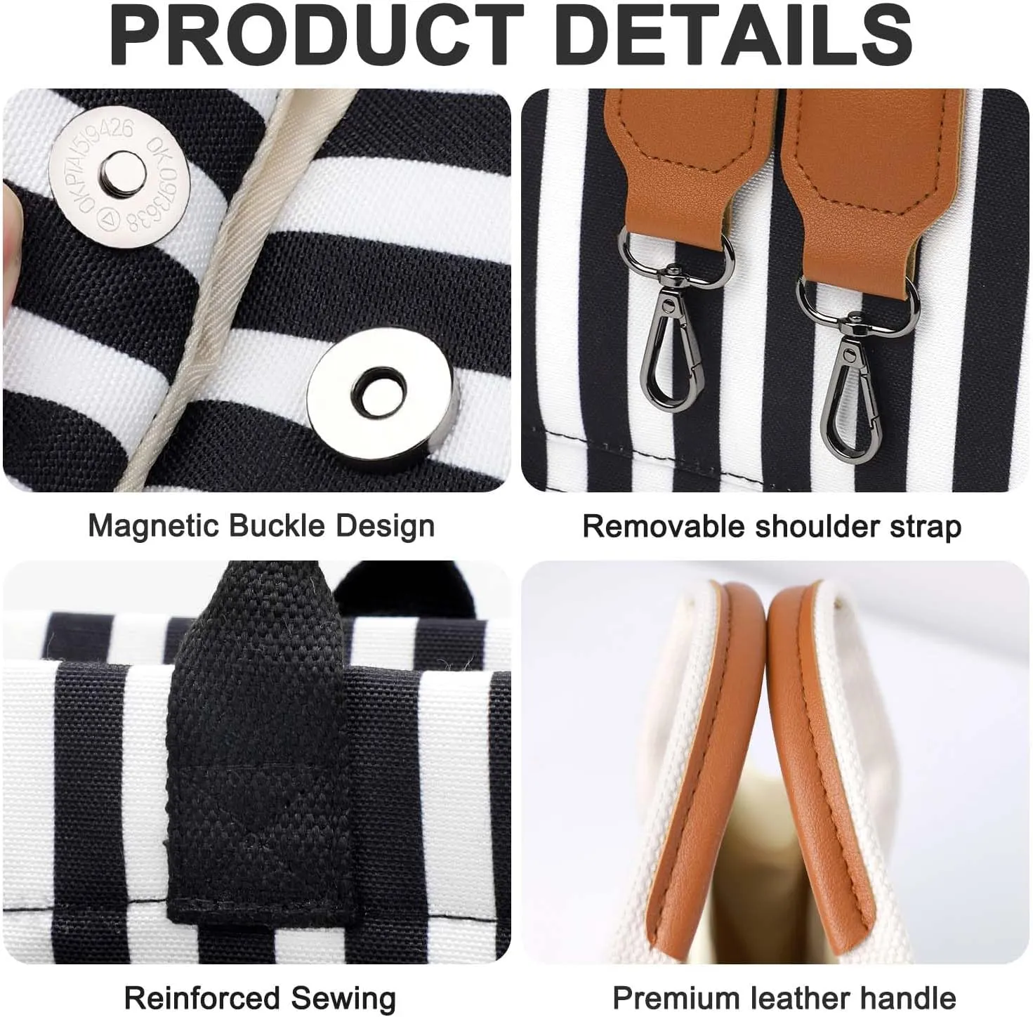 Ayieyill Canvas Tote Bag for Women with Pockets Crossbody Bag Tote Shoulder Handbags Casual Work Bags Everything Tote Bag