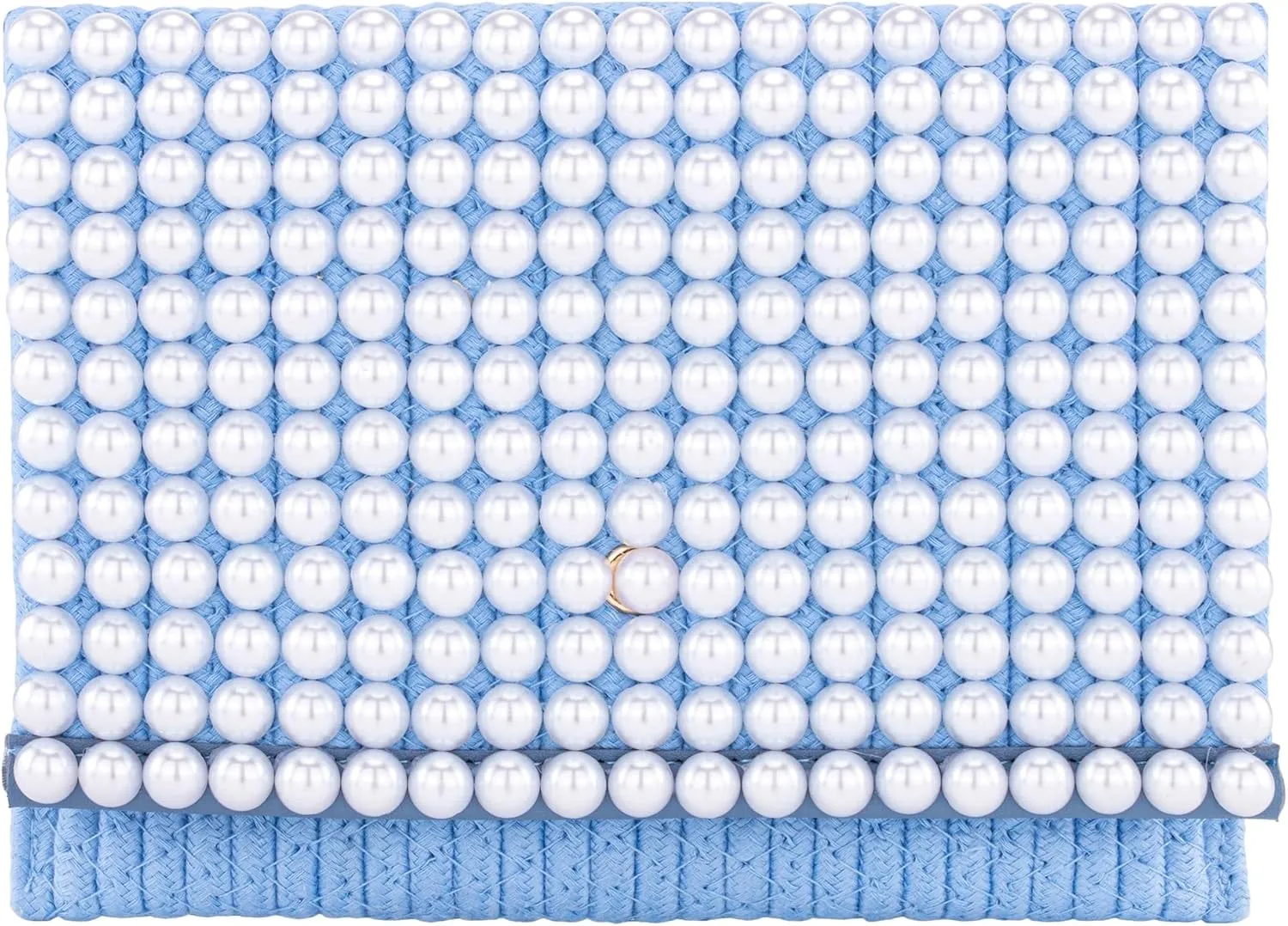 Ayliss Women Crossbody Handbag Purse Small Artificial Pearl Handwoven Summer Beach Shoulder Handbag Woven Cotton Crochet