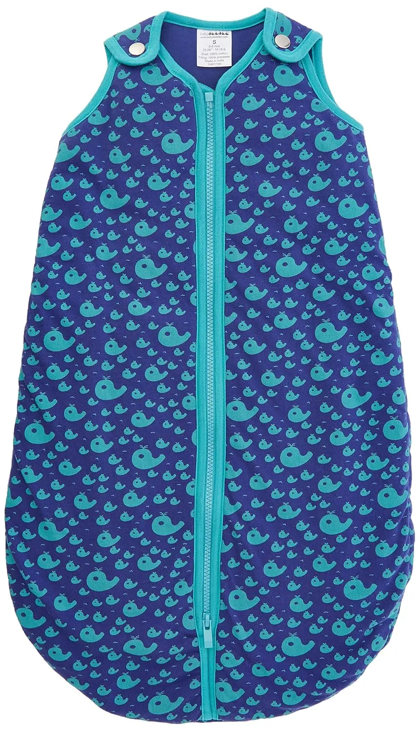 Baby Deedee Sleep Nest Tee Sleeping Sack, Warm Baby Sleeping Bag, Playful Whales, Small, 0-6 Months